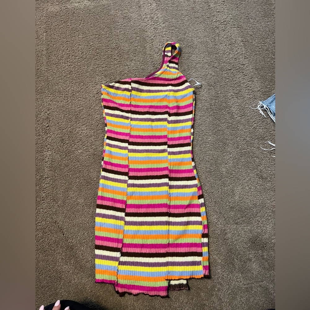 One shoulder strap mini dress